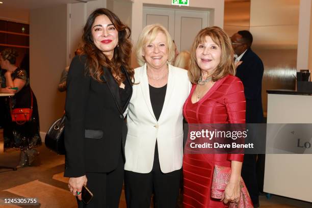 Ramita Navai, Sue Barker and guest attend the Women In Film & Television Awards 2022 at London Hilton on December 2, 2022 in London, England.