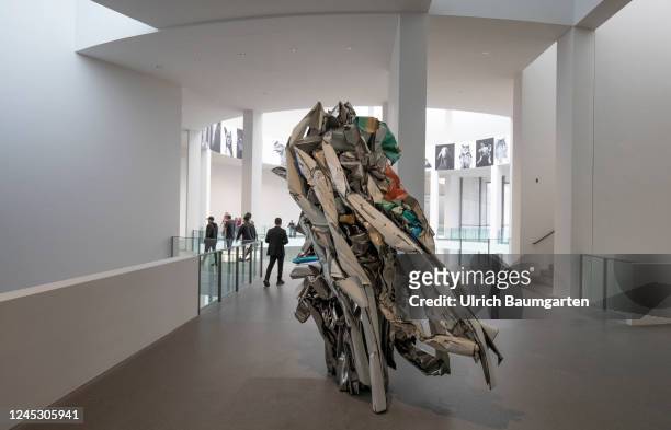 Interior view of the Pinakothek der Moderne on December 2nd, 2022 in Munich, Germany. With four museums dedicated to art, graphics, architecture and...