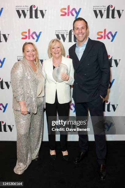 Katie Bailiff, Sue Barker winner of The EON Productions Lifetime Achievement Award presented by Greg Rusedski attend the Women In Film & Television...