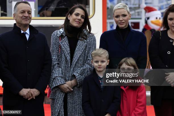 Princess Charlene of Monaco and Charlotte Casiraghi Monaco's Prince Jacques and Princess Gabriella inaugurate the Christmas village in Monaco, on...