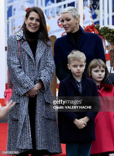 Princess Charlene of Monaco Charlotte Casiraghi Monaco's Prince Jacques and Princess Gabriella inaugurate the Christmas village in Monaco, on...