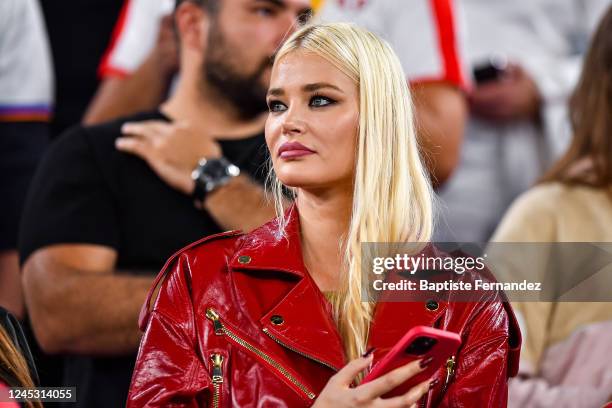 The fashion model Sofija MILOSEVIC, wife of Luka JOVIC of Serbia in the stands prior to the FIFA World Cup 2022, Group G match between Switzerland...