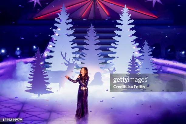 In this photo released on December 2 Singer Vicky Leandros performs during the tv show "Das Adventsfest der 100.000 Lichter" at Congress Center on...