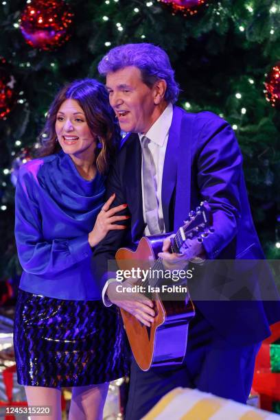 In this photo released on December 2 Singer Ella Endlich and her father Norbert Endlich perform during the tv show "Das Adventsfest der 100.000...