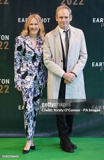 Actress Catherine O'Hara and her husband Bo Welch arrive for the second annual Earthshot Prize Awards Ceremony at the MGM Music Hall at Fenway, in...