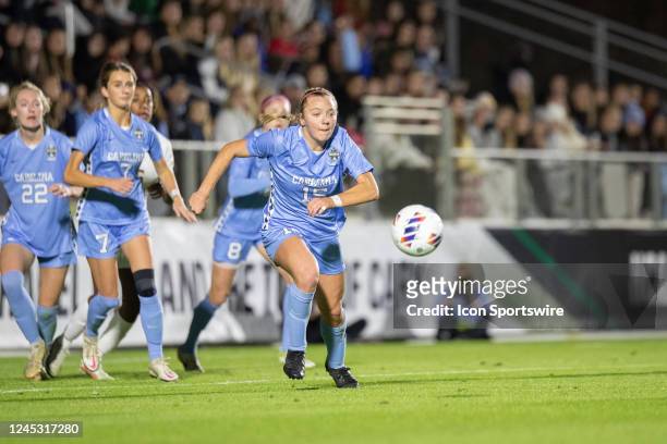 North Carolina Tar Heels Forward Avery Patterson chases to the ball during a soccer match between North Carolina Tar Heels vs Florida State Seminoles...