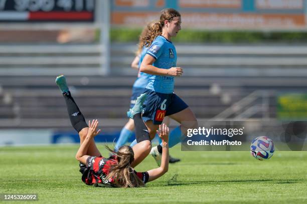 Sarah Rose Hunter of Sydney FC controls the ball during the round 3 A-League Women's match between Sydney FC and Western Sydney Wanderers FC at...