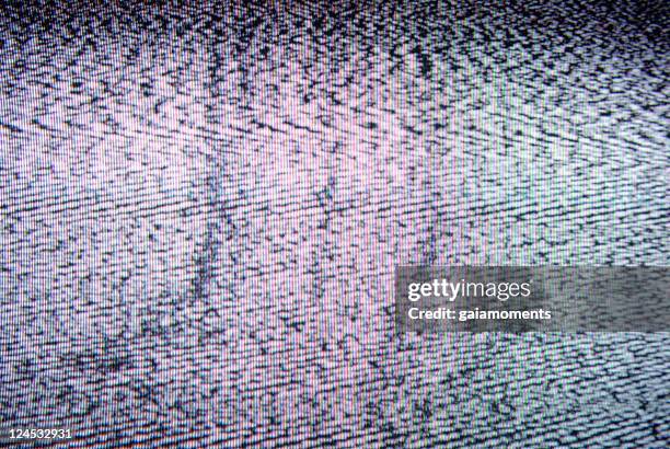 tv statique real - parasitage photos et images de collection