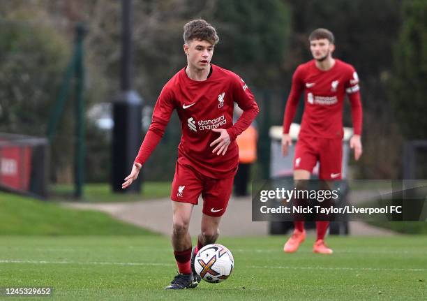 Cody Pennington of Liverpool in action on December 3, 2022 in Kirkby, England.