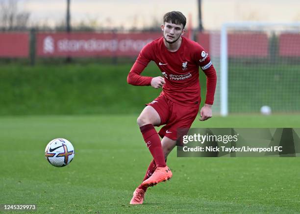 Terence Miles of Liverpool in action on December 3, 2022 in Kirkby, England.