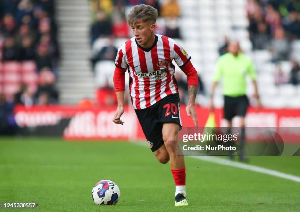 Sunderland's Jack Clarke during the Sky Bet Championship match between Sunderland and Millwall at the Stadium Of Light, Sunderland on Saturday 3rd...