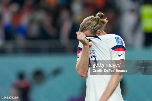 Tim Ream of USA looks dejected after the FIFA World Cup Qatar 2022 Round of 16 match between Netherlands and USA at Khalifa International Stadium on...