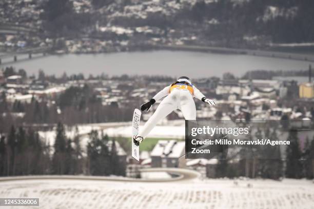 Lena Brocard of Team France in action during the FIS Nordic Combined World Cup Women's Gundersen HS 100 / 5 km on December 3, 2022 in Lillehammer,...