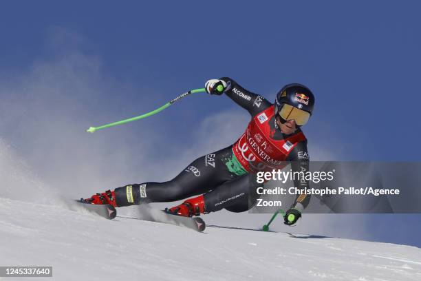 Sofia Goggia of Team Italy in action during the Audi FIS Alpine Ski World Cup Women's Downhill on December 03, 2022 in Lake Louise, Canada.