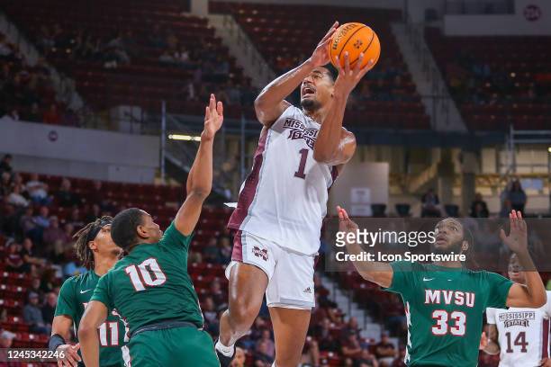 Mississippi State Bulldogs forward Tolu Smith tries to go the basket during the game between the Mississippi State Bulldogs and the Mississippi...