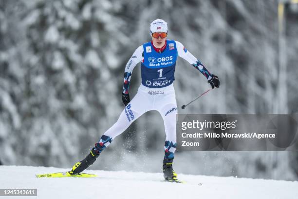 Jens Luraas Oftebro in action, takes 1st place during the FIS Nordic Combined World Cup Men's Gundersen HS 100 / 10 km on December 3, 2022 in...