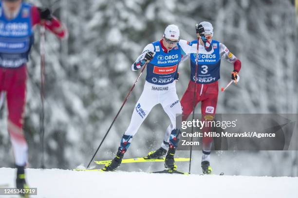 Jarl Magnus Riiber of Team Norway in action, takes 2nd place during the FIS Nordic Combined World Cup Men's Gundersen HS 100 / 10 km on December 3,...