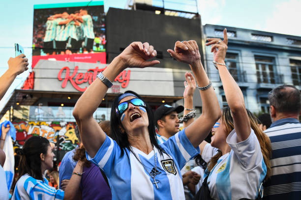 ARG: Football Fans Gather to Celebrate Argentina's Victory Over Australia