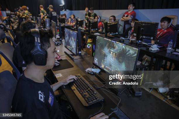 Gamers compete during the 14th World Esports Championship 2022 in Nusa Dua, Bali, Indonesia on December 3, 2022. The International Esports Federation...