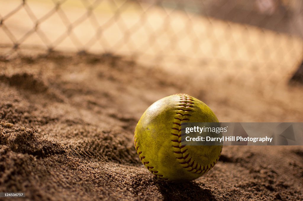 Softball in dirt