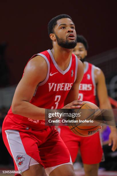 Cassius Stanley of the Rio Grande Valley Vipers prepares to shoot a free throw during the game against the Lakeland Magic on December 3, 2022 at the...