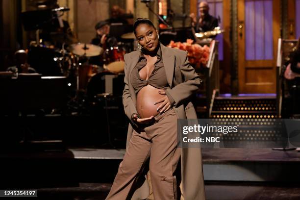 Keke Palmer, SZA Episode 1833 -- Pictured: Host Keke Palmer during the Monologue on Saturday, December 3, 2022 --