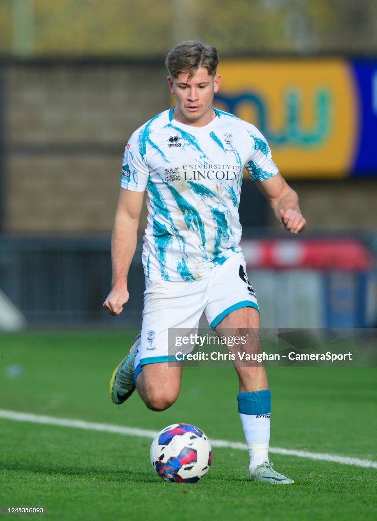 Max Sanders Lincoln City's Max Sanders during the Sky Bet League One between ...