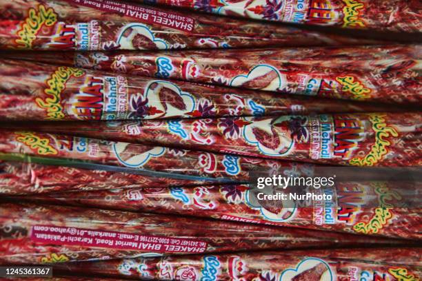 Henna cones for sale during Eid celebrations in Toronto, Ontario, Canada.