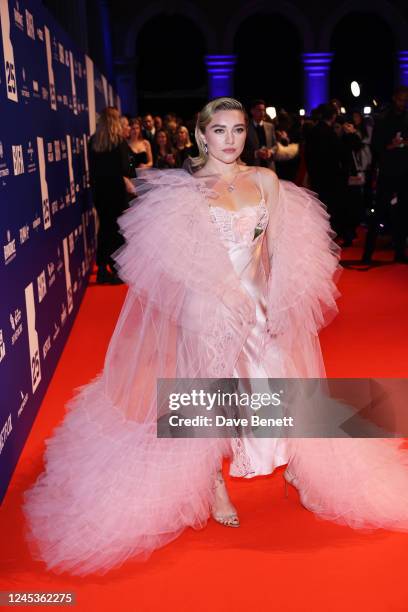 Florence Pugh arrives at the 25th British Independent Film Awards at Old Billingsgate on December 4, 2022 in London, England.