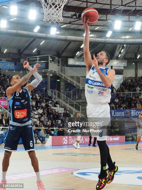 During the Italian Basketball A Serie Championship Germani Brescia vs GeVi Napoli Basket on December 04, 2022 at the Palaleonessa A2A in Brescia,...
