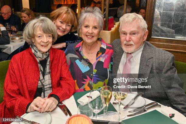 Dame Maggie Smith, Samantha Bond, Dame Penelope Wilton and Sir Derek Jacobi attend the One Night Only event at The Ivy West Street in collaboration...