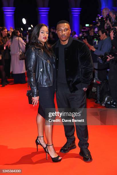 Danielle Isaie and Ashley Walters arrive at the 25th British Independent Film Awards at Old Billingsgate on December 4, 2022 in London, England.