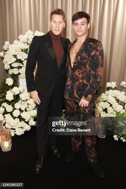 Dustin Lance Black and Tom Daley attend the British Vogue 'Forces For Change' dinner hosted by Edward Enninful and Vanessa Kingori at The Londoner...