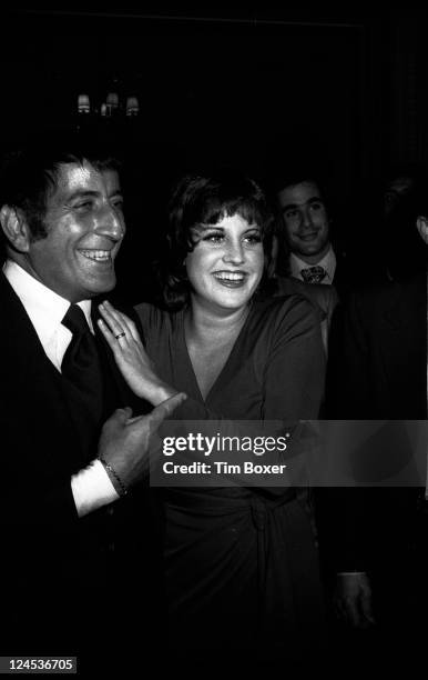 American singer, entertainer and cabaret star Lorna Luft, the daughter of Judy Garland, is pictured with singer Tony Bennett after the opening night...