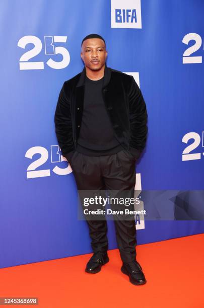 Ashley Walters poses in the winners room at the 25th British Independent Film Awards at Old Billingsgate on December 4, 2022 in London, England.