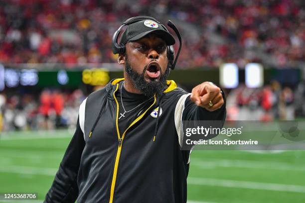 Pittsburgh head coach Mike Tomlin reacts on the sideline during the NFL game between the Pittsburgh Steelers and the Atlanta Falcons on December 4th,...