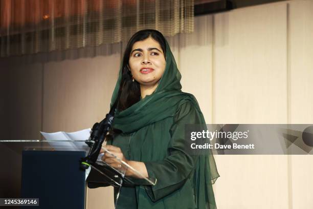 Malala Yousafzai attends the British Vogue 'Forces For Change' dinner hosted by Edward Enninful and Vanessa Kingori at The Londoner Hotel on December...