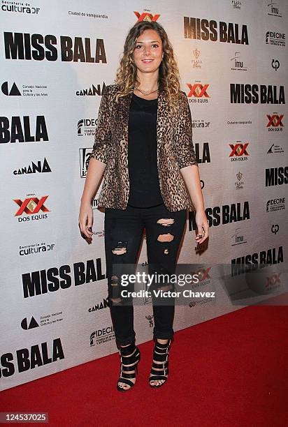 Actress Johana Murillo attends the "Miss Bala" Mexico City premiere at Teatro de La Ciudad on September 5, 2011 in Mexico City, Mexico.