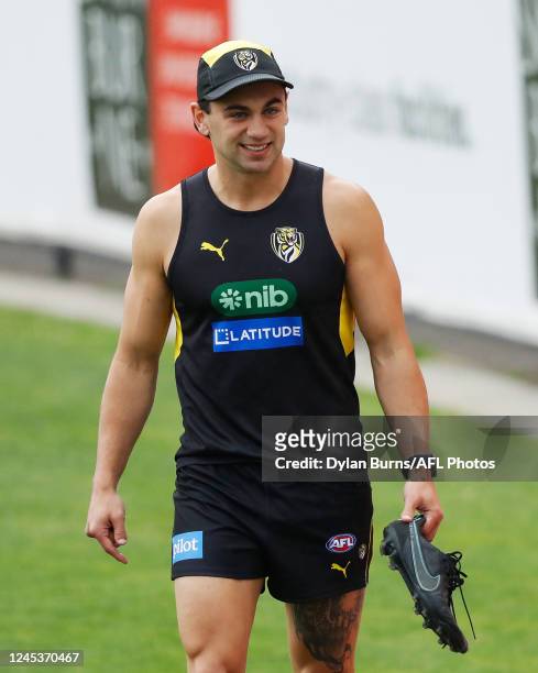 Tim Taranto of the Tigers is seen during the Richmond Tigers training session at Punt Road Oval on December 05, 2022 in Melbourne, Australia.