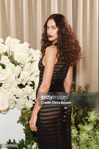 Irina Shayk attends the British Vogue 'Forces For Change' dinner hosted by Edward Enninful and Vanessa Kingori at The Londoner Hotel on December 4,...