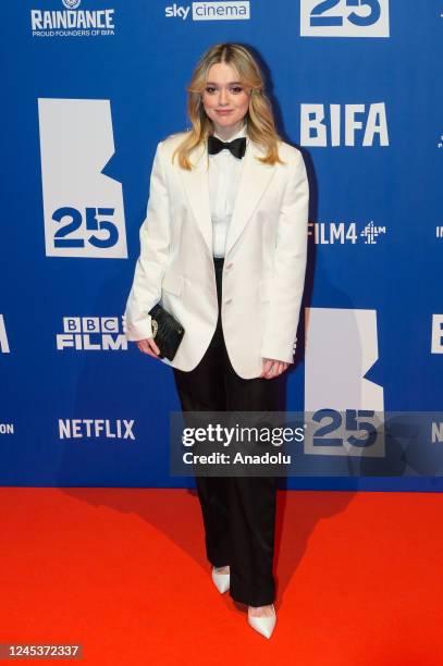 Aimee Lou Wood attends the 25th British Independent Film Awards ceremony at the Old Billingsgate in London, United Kingdom on December 04, 2022.