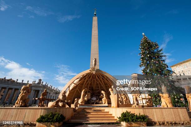 Vatican's Christmas Tree and Nativity Scene in St. Peter's Square.