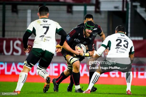 Toby SALMON of Rouen Normandie Rugby during the Pro D2 match between Rouen and Montauban on December 2, 2022 in Rouen, France.