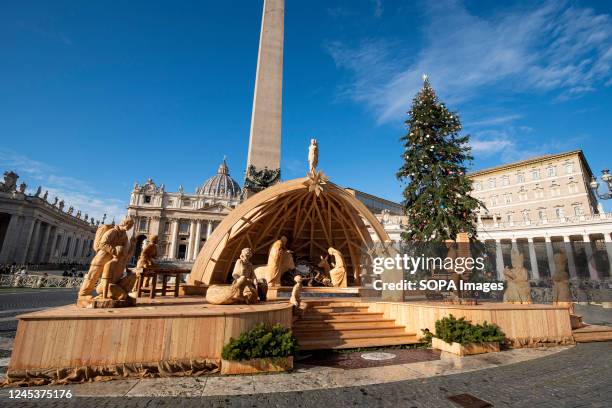 Vatican's Christmas Tree and Nativity Scene in St. Peter's Square.