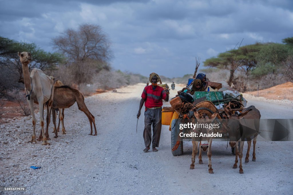 Mandera People migrate from a drought affected area in Mandera, Kenya on ...