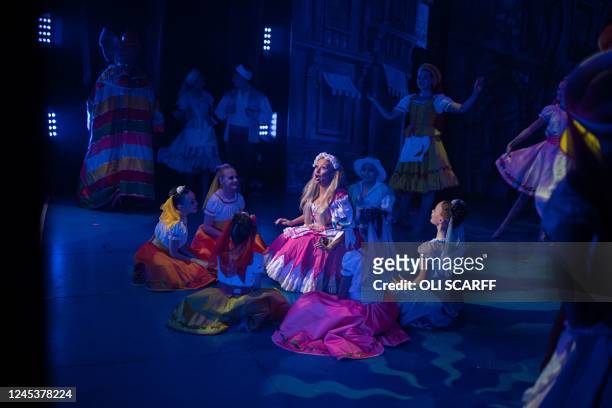 Actor Kimberly Hart-Simpson , playing Cinderella in the Christmas pantomime 'Cinderella', sings at the start of the show at St Helens Theatre Royal,...