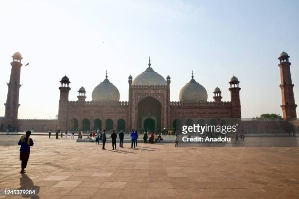 View from Badshahi Mosque which is a tourist attraction center from all around the world in Lahore, Pakistan on December 04, 2022. In addition to...