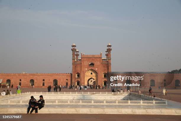 View from Badshahi Mosque which is a tourist attraction center from all around the world in Lahore, Pakistan on December 04, 2022. In addition to...