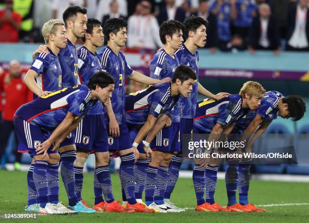 Tense moment in the penalty shoot-out for Japan during the FIFA World Cup Qatar 2022 Round of 16 match between Japan and Croatia at Al Janoub Stadium...