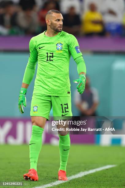 Weverton Pereira da Silva of Brazil during the FIFA World Cup Qatar 2022 Round of 16 match between Brazil and South Korea at Stadium 974 on December...